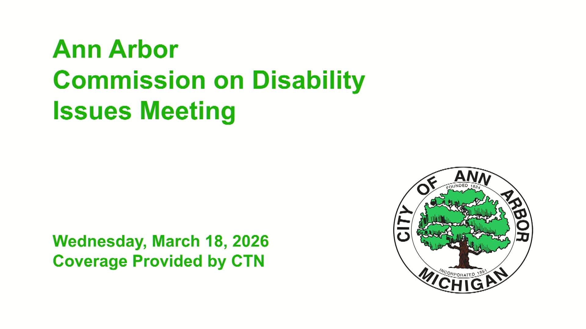 Thumbnail image for Commission on Disability Issues Meeting 3/18/26