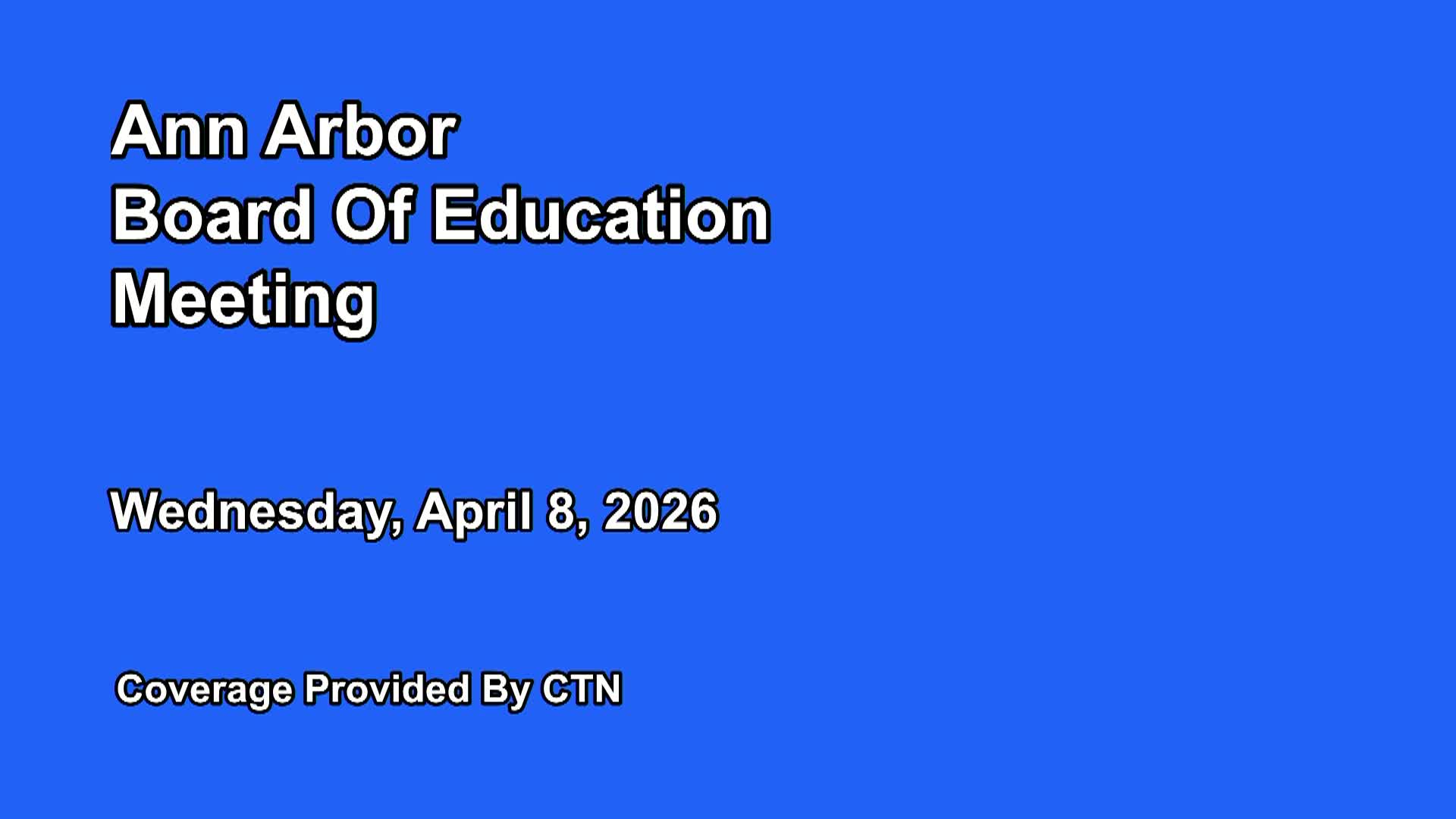 Thumbnail image for Board of Education Meeting 4/8/26
