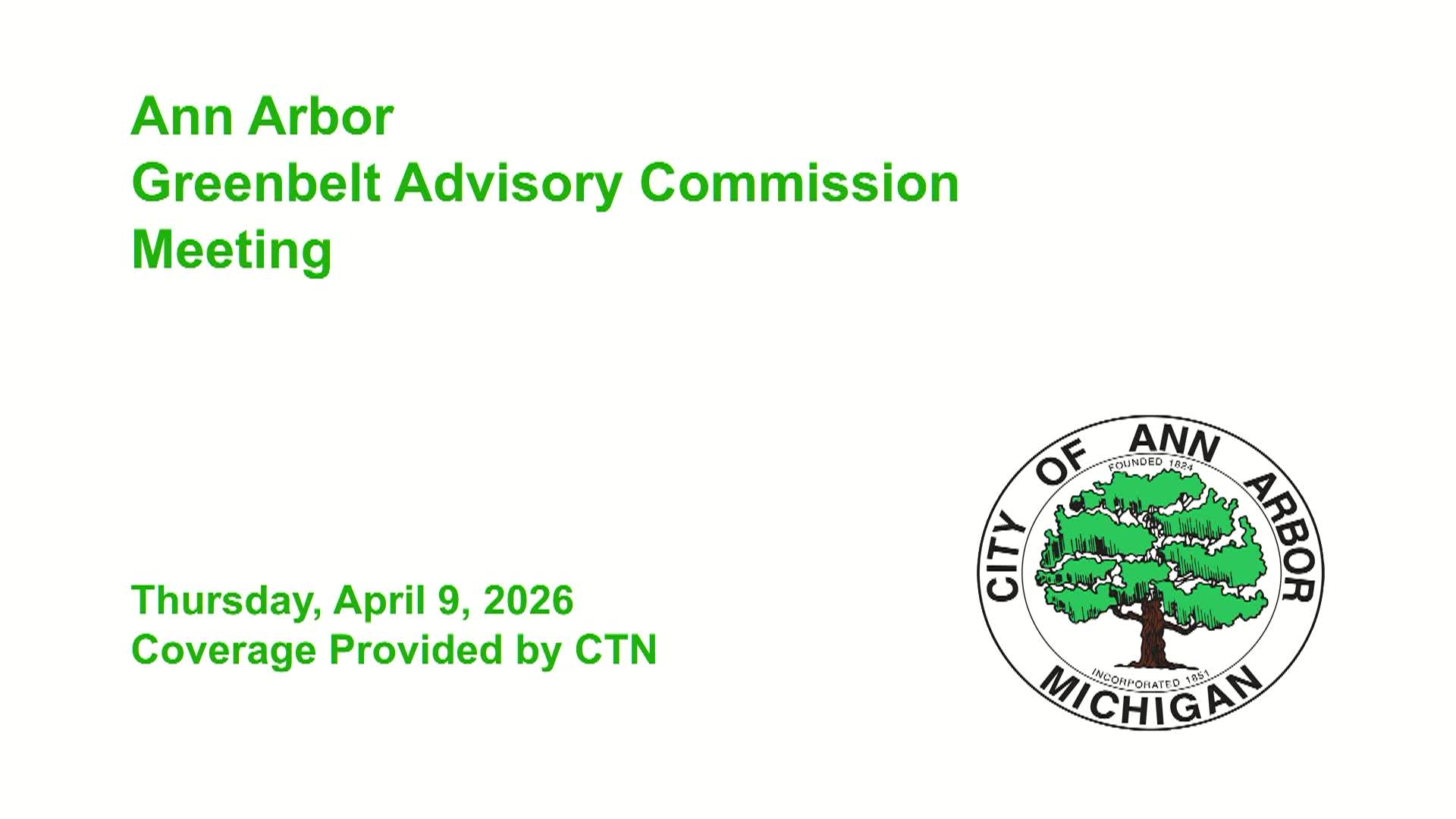 Thumbnail image for Greenbelt Advisory Commission Meeting 4/9/26