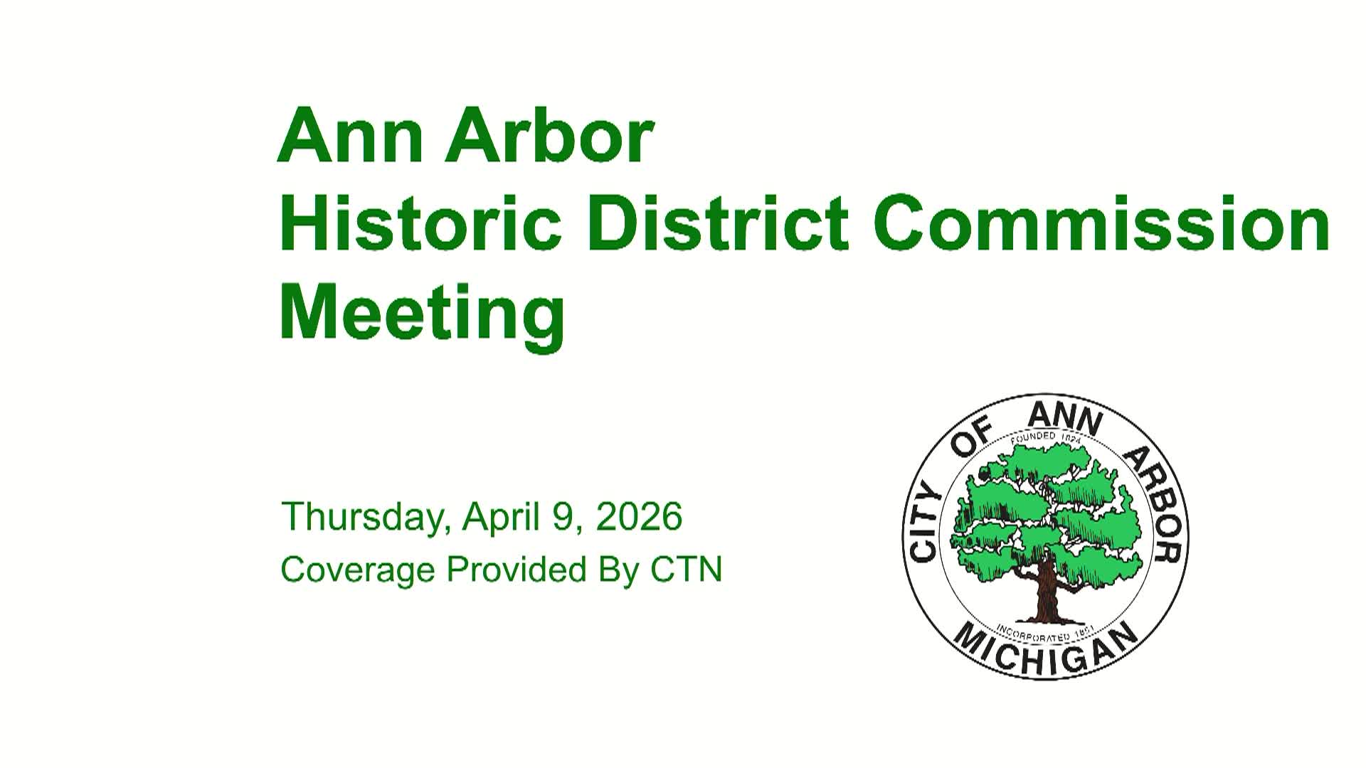 Thumbnail image for Historic District Commission Meeting 4/9/26
