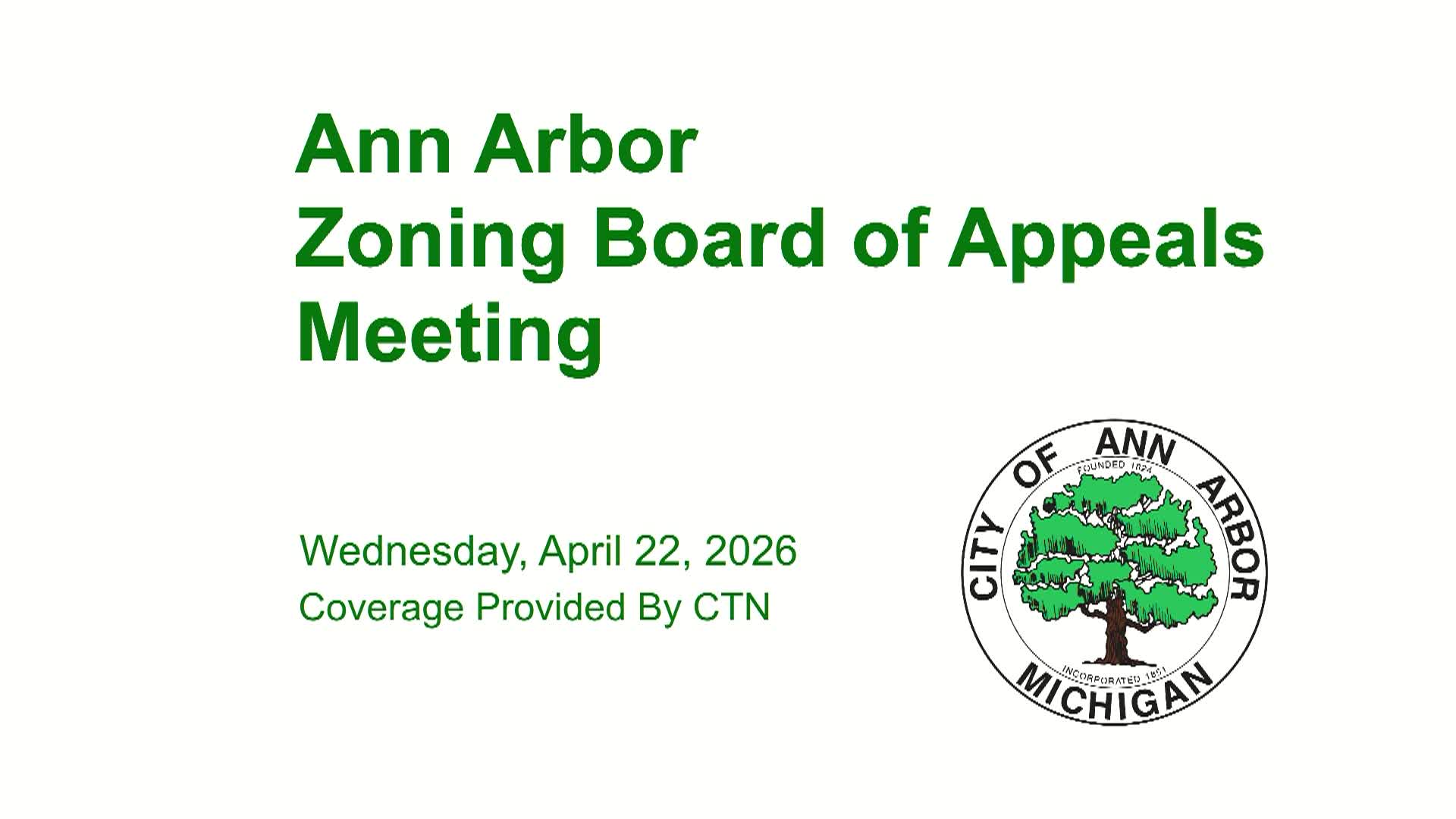 Thumbnail image for Zoning Board of Appeals Meeting 4/22/26