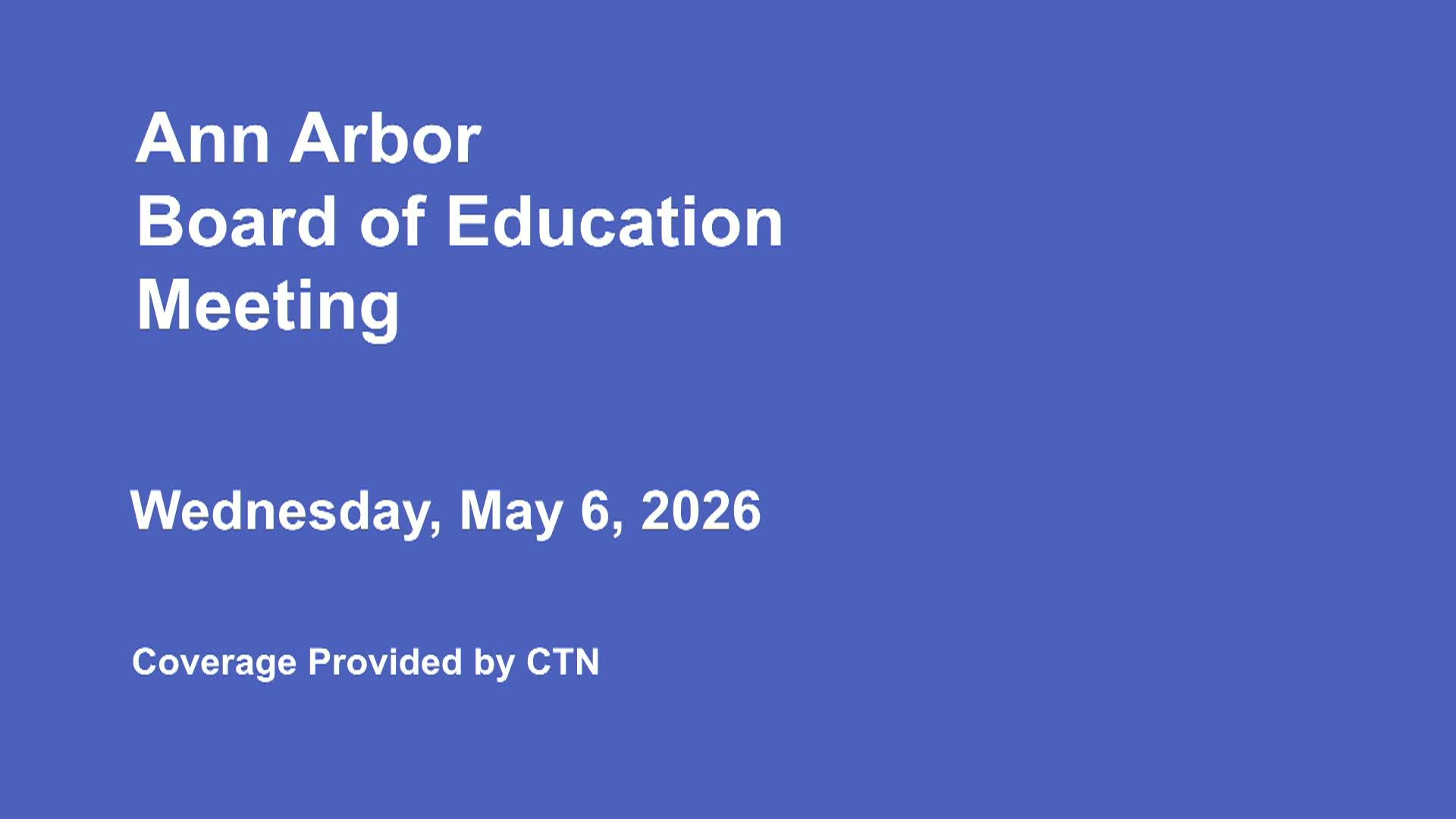 Thumbnail image for Board of Education Meeting 5/6/26
