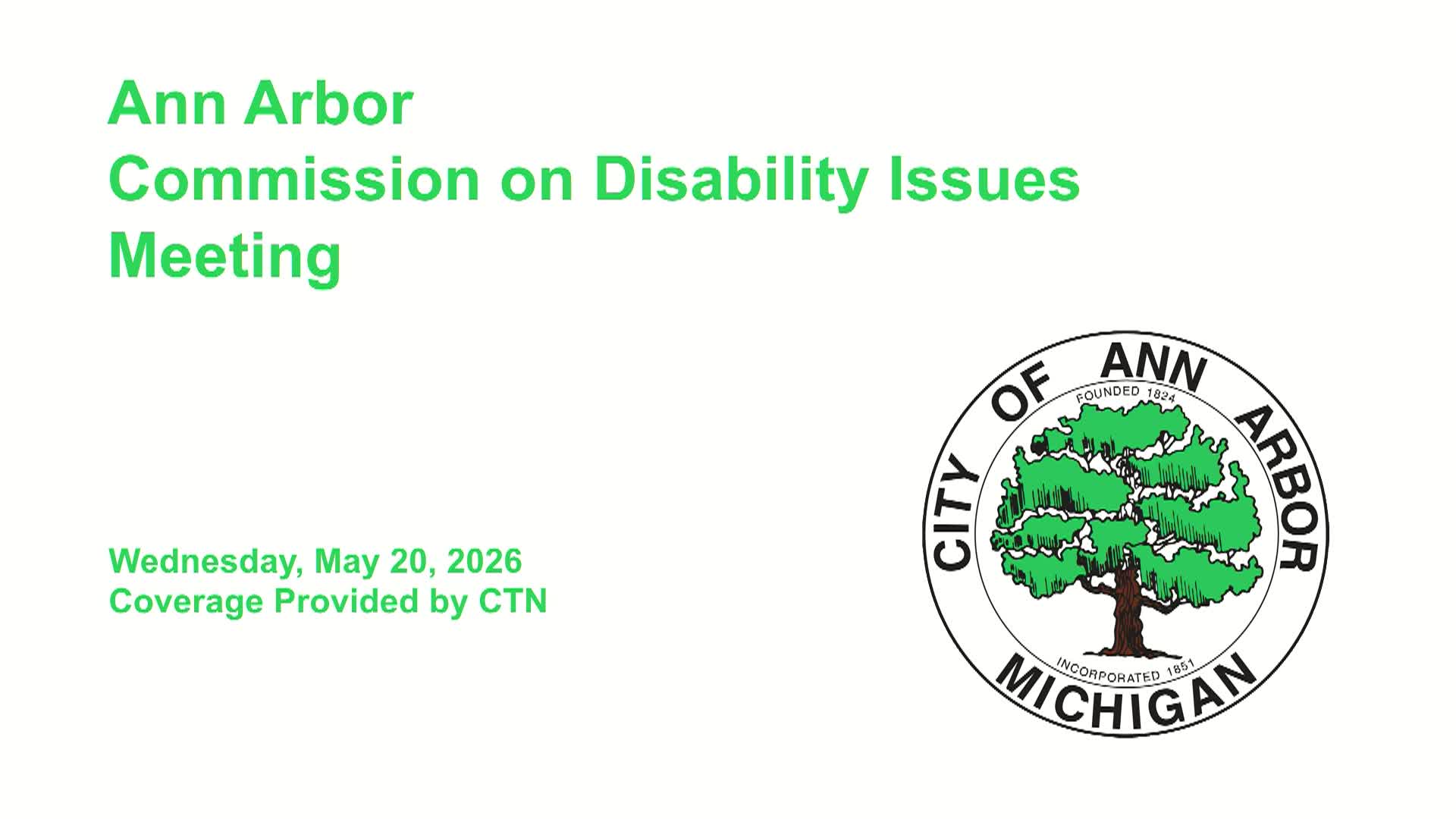 Thumbnail image for Commission on Disability Issues Meeting 5/20/26