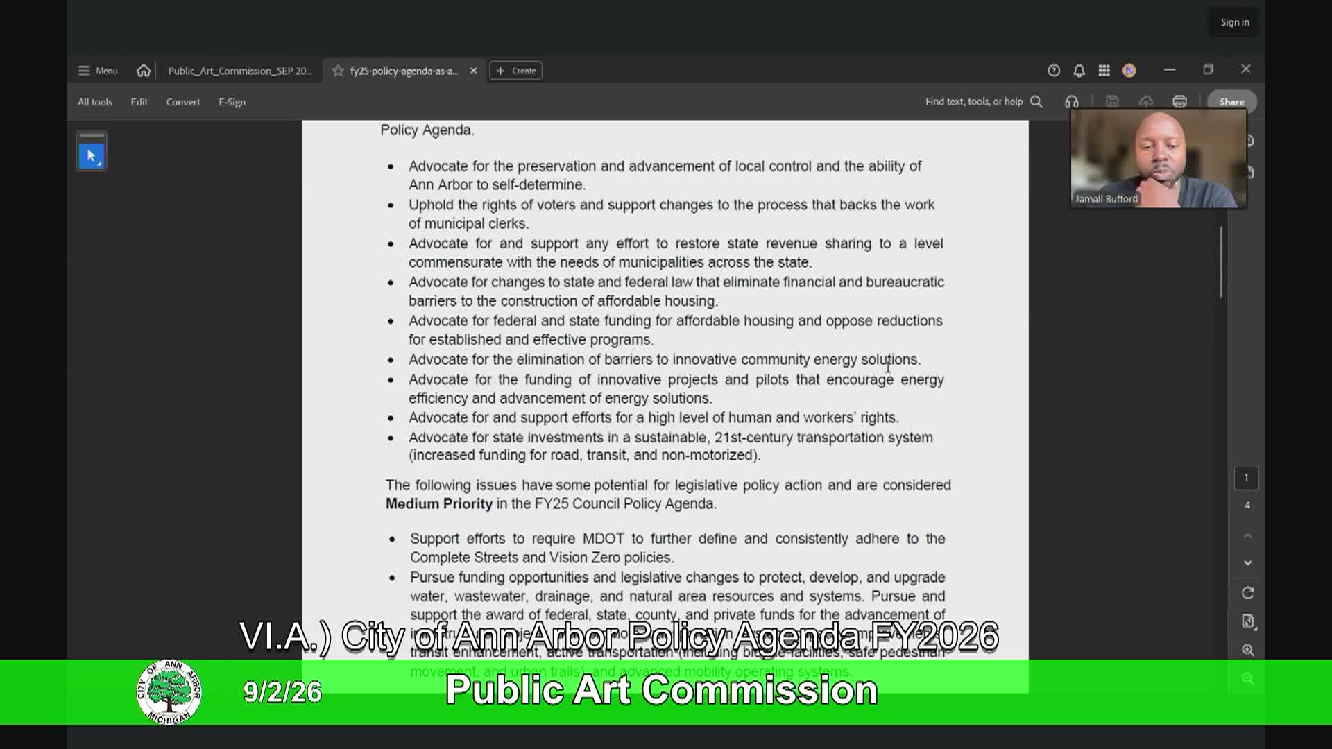 Thumbnail image for Public Art Commission Meeting 9/2/26