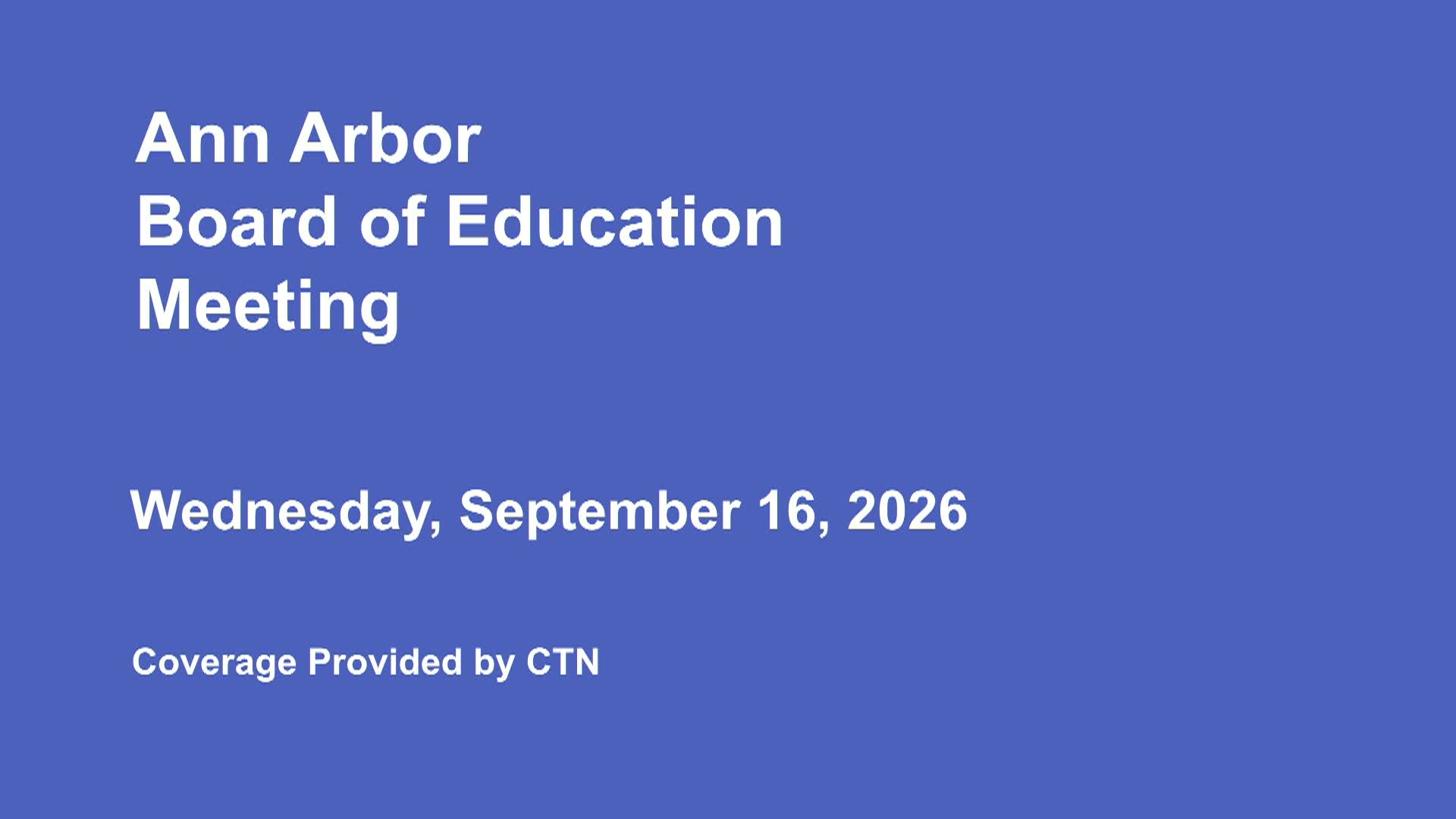 Thumbnail image for Board of Education Meeting 9/16/26