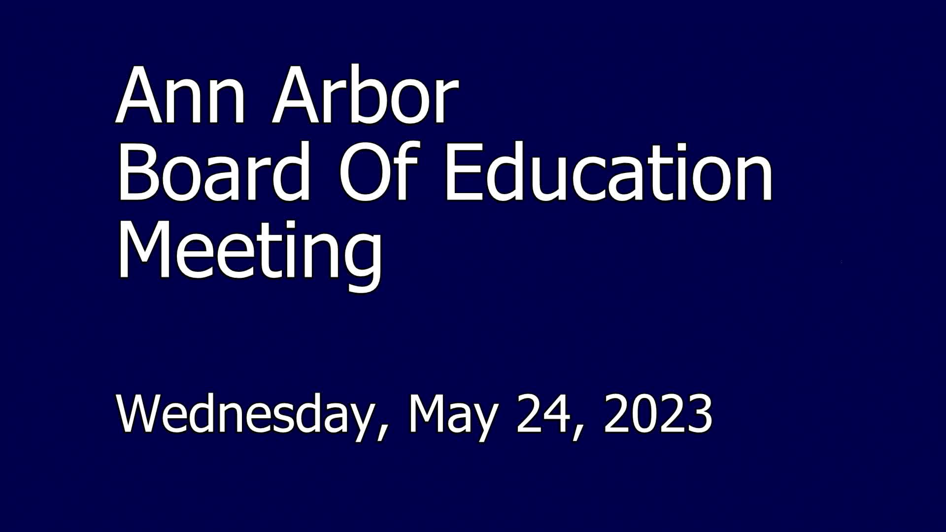 Thumbnail image for Board of Education Meeting 5/24/23
