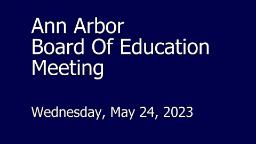 Navigate to Board of Education Meeting 5/24/23