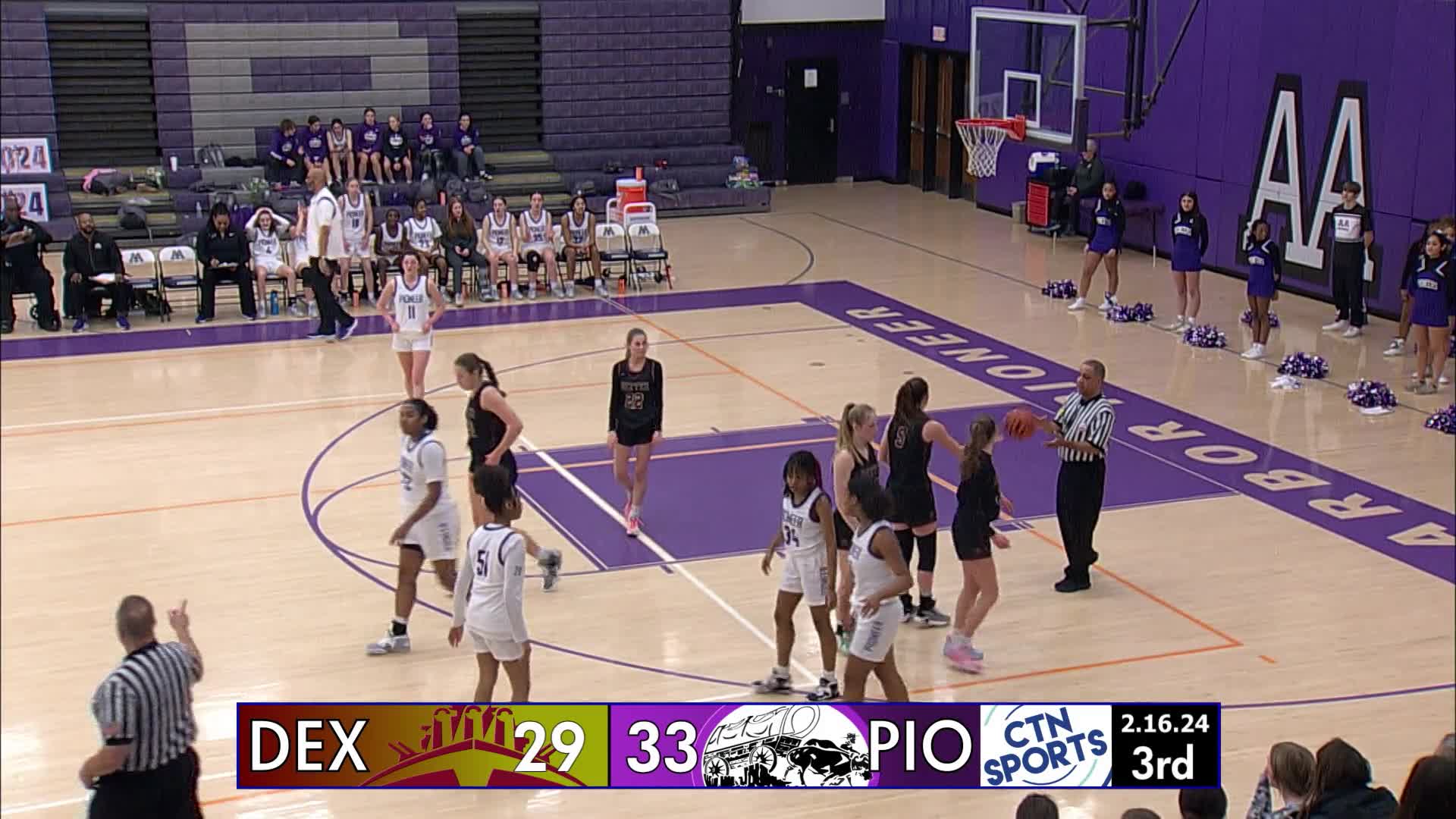 High School Women's Basketball: Dexter at Pioneer February 16, 2024