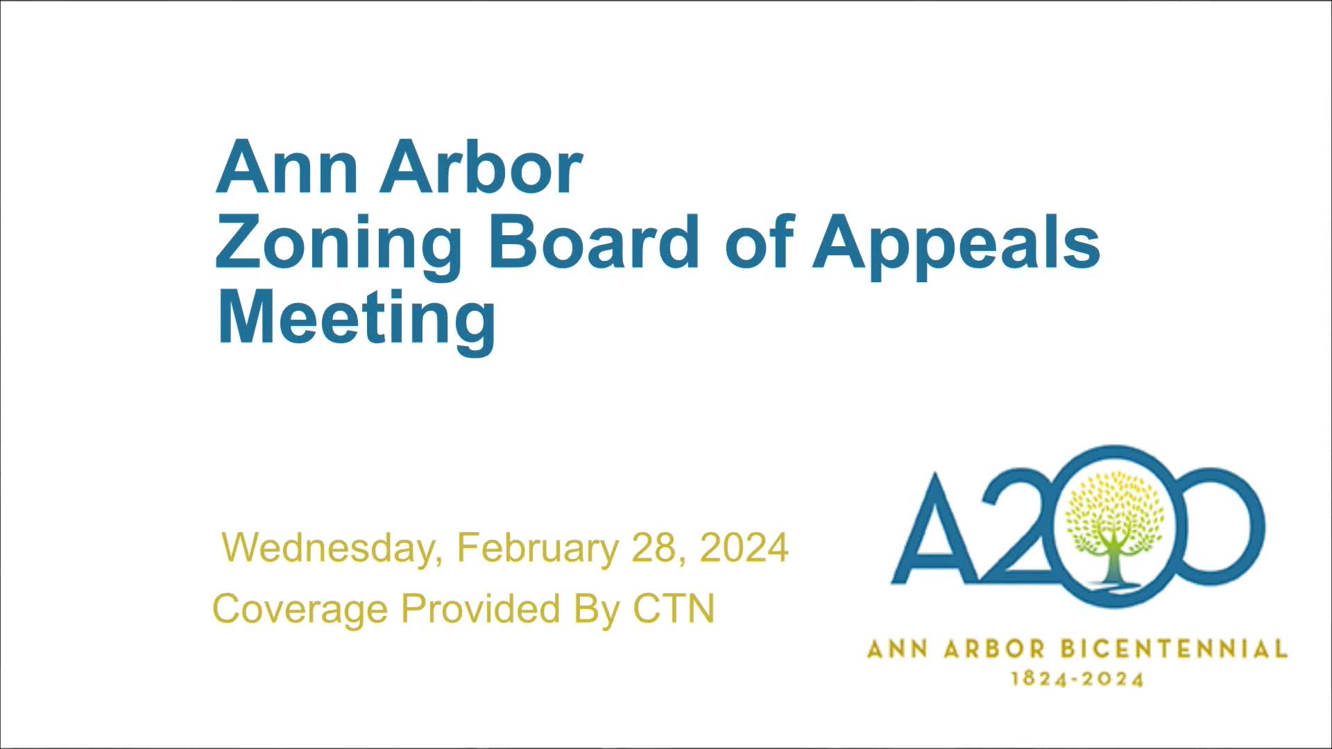 Thumbnail image for Zoning Board of Appeals Meeting 2/28/24