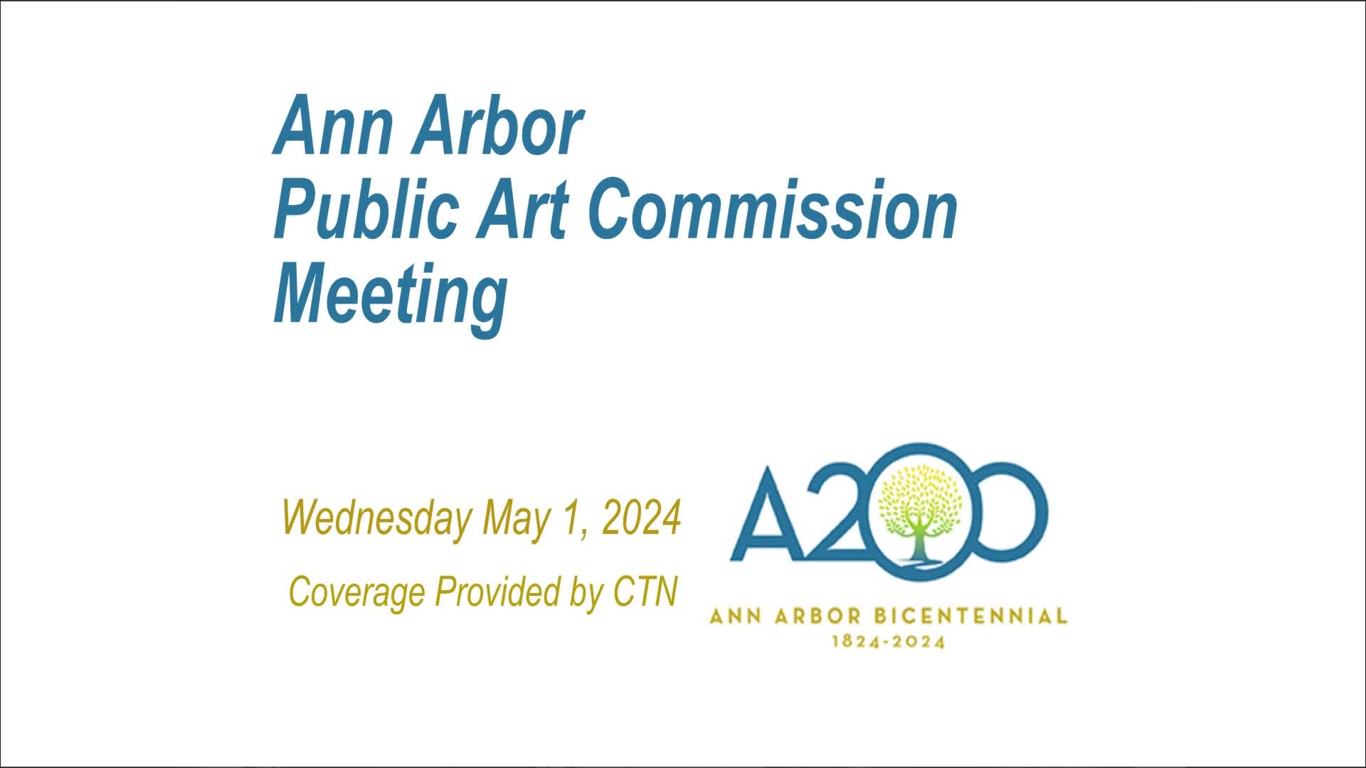 Thumbnail image for Public Art Commission Meeting 5/1/24