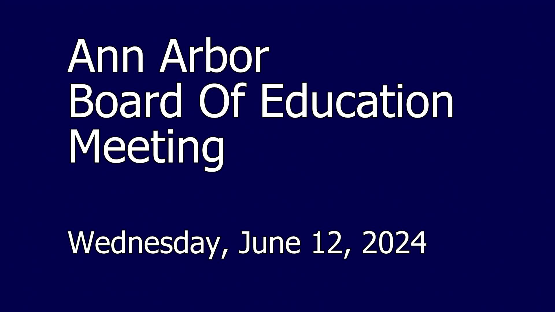 Thumbnail image for Board of Education Meeting 6/12/24