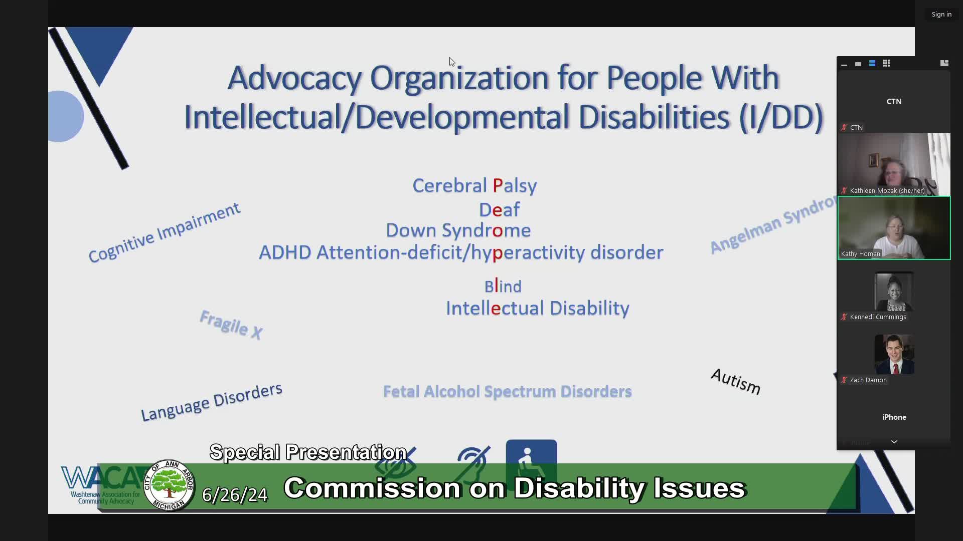 Thumbnail image for Commission on Disability Issues Meeting 6/26/24