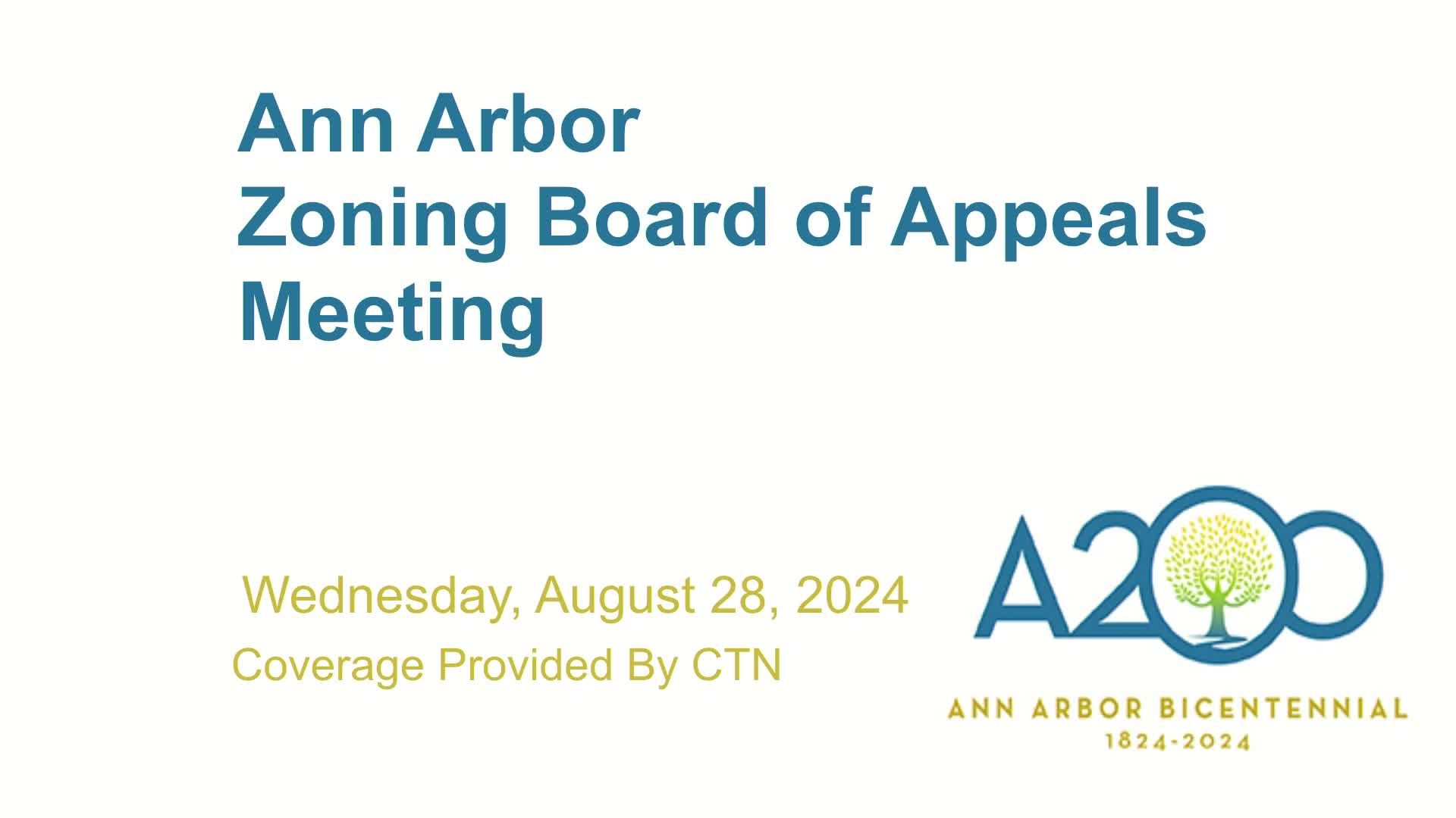 Thumbnail image for Zoning Board of Appeals Meeting 8/28/24