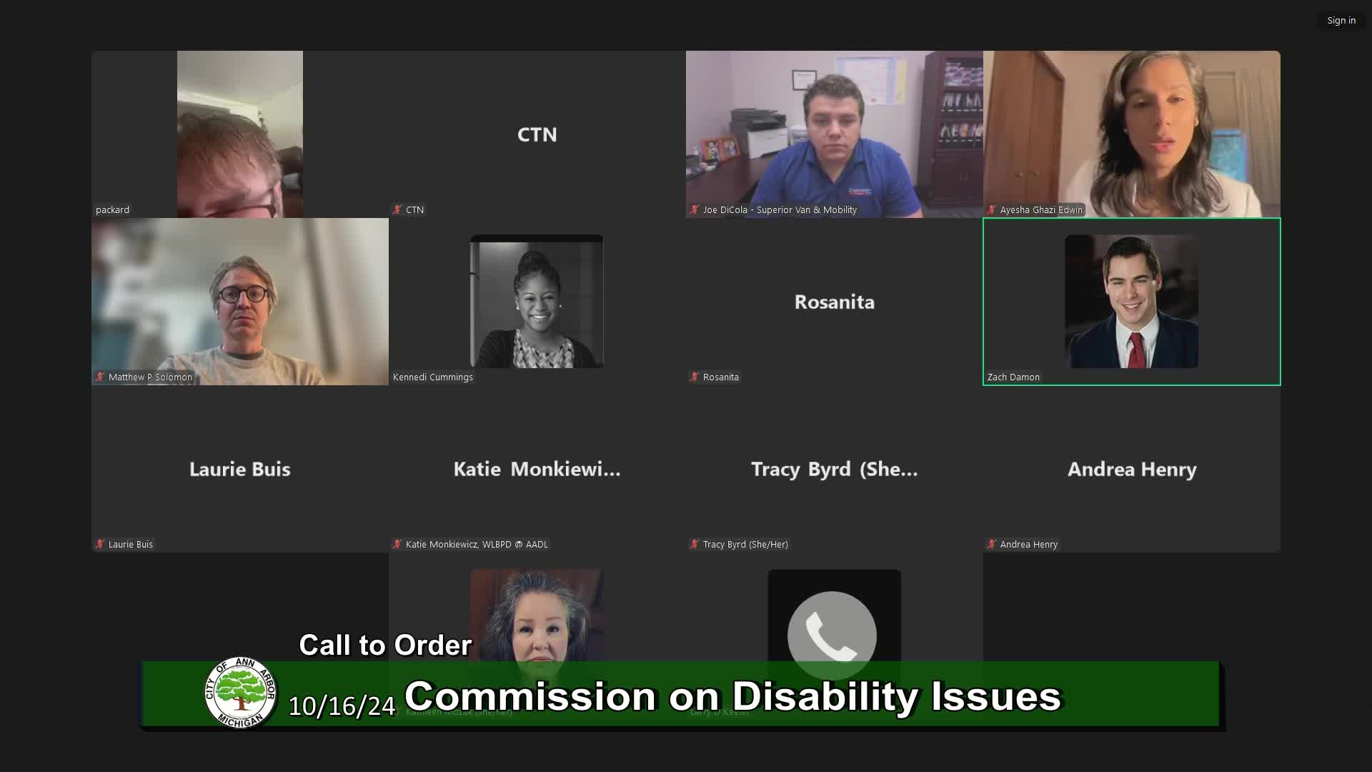 Thumbnail image for Commission on Disability Issues Meeting 10/16/24