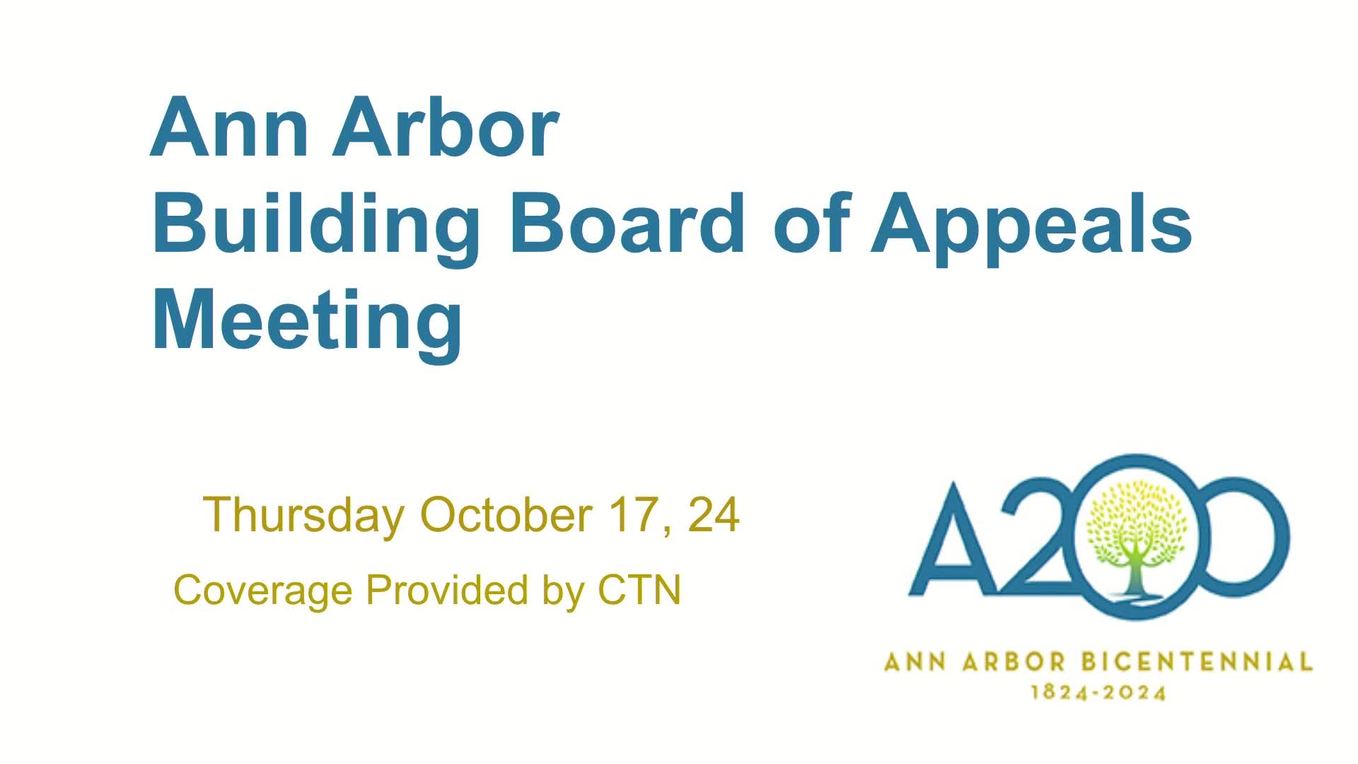 Thumbnail image for Building Board of Appeals Meeting 10/17/24