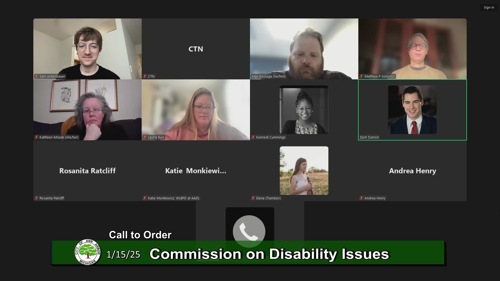 Thumbnail image for Commission on Disability Issues Meeting 1/15/25