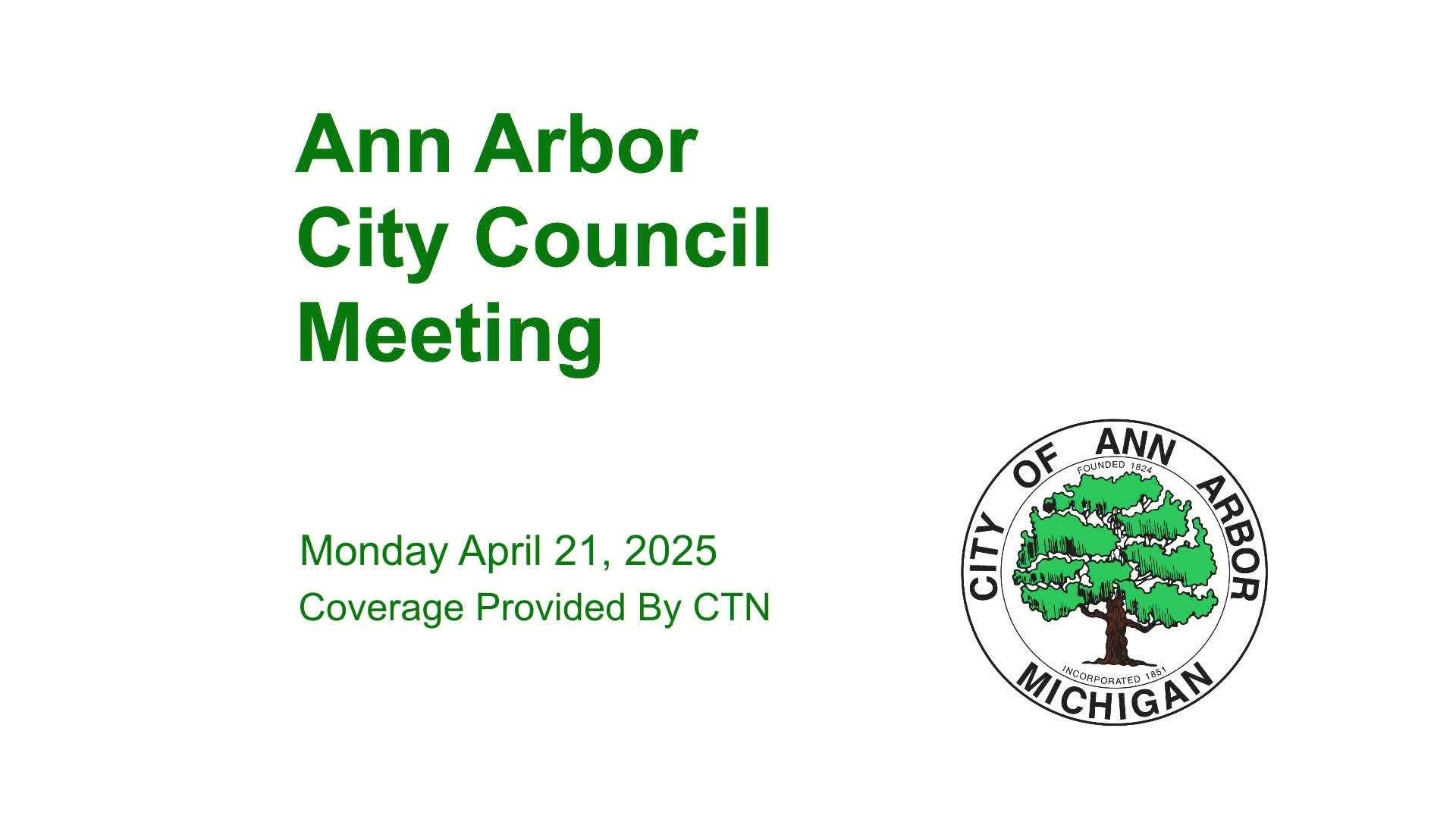 Thumbnail image for City Council Meeting 4/21/25