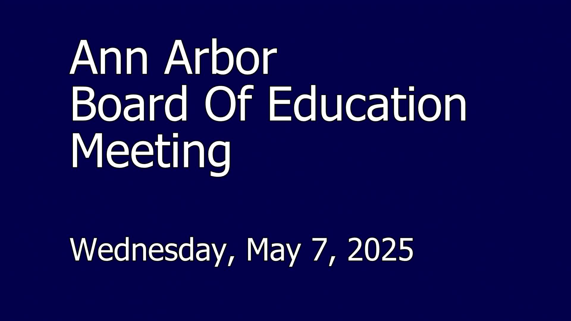 Thumbnail image for Board of Education Meeting 5/7/25