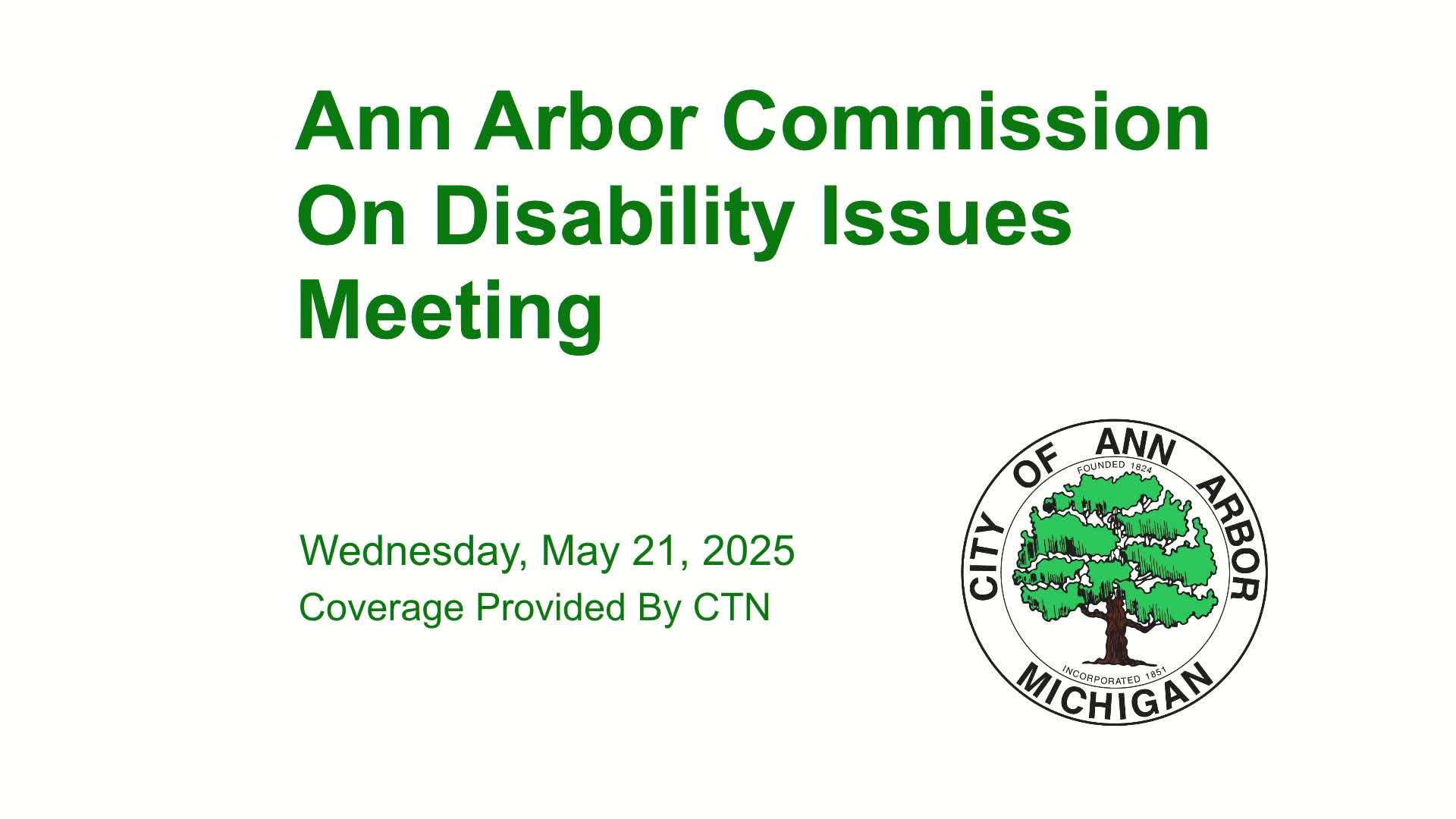Thumbnail image for Commission on Disability Issues Meeting 5/21/25