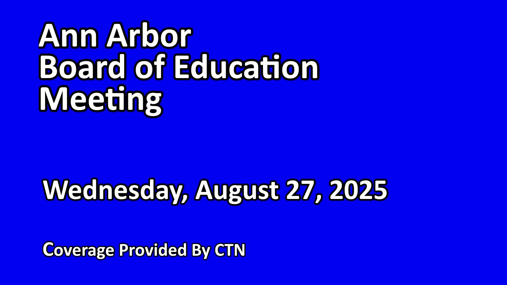Thumbnail image for Board of Education Meeting 8/27/25