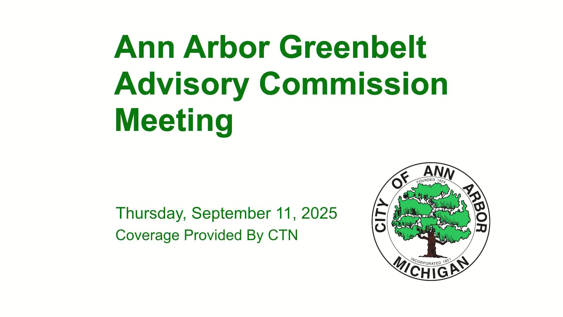 Thumbnail image for Greenbelt Advisory Commission Meeting 9/11/25