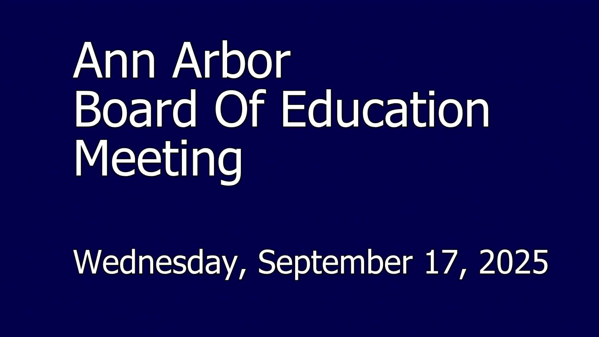 Thumbnail image for Board of Education Meeting 9/17/25