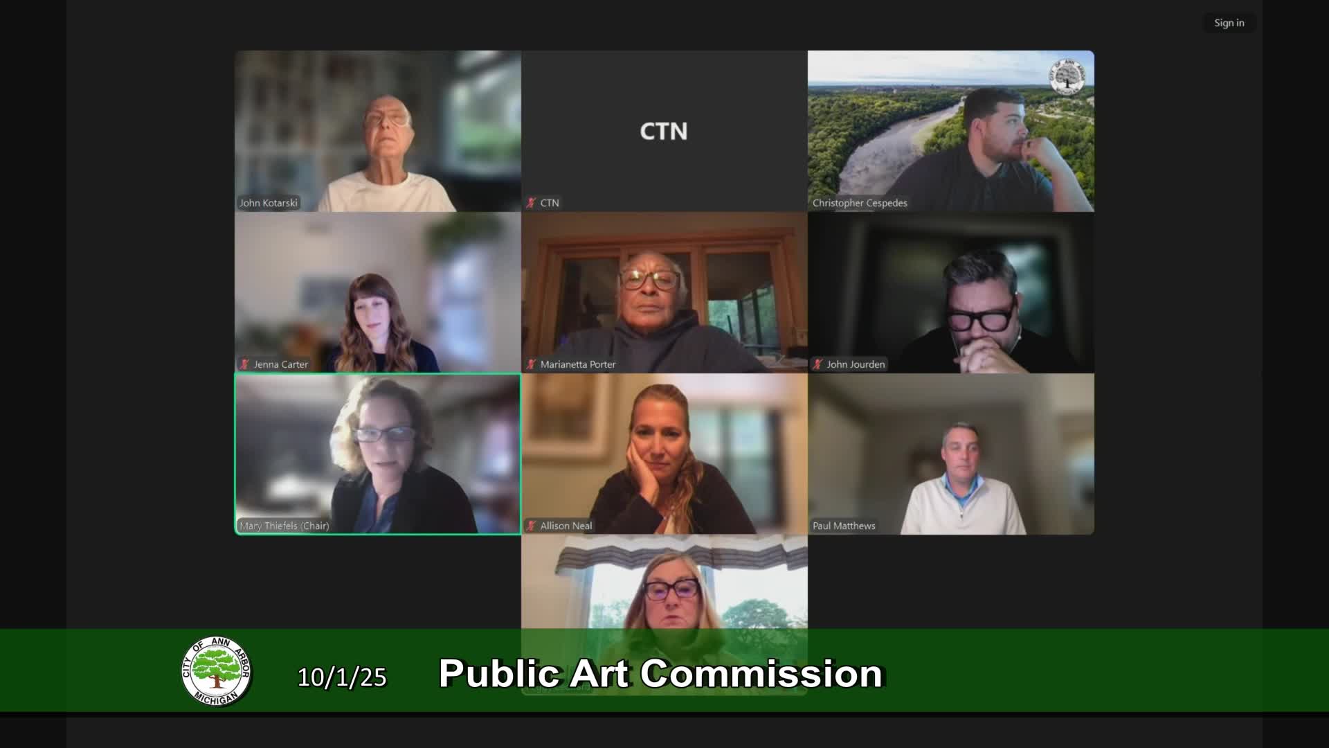 Thumbnail image for Public Art Commission Meeting 10/1/25