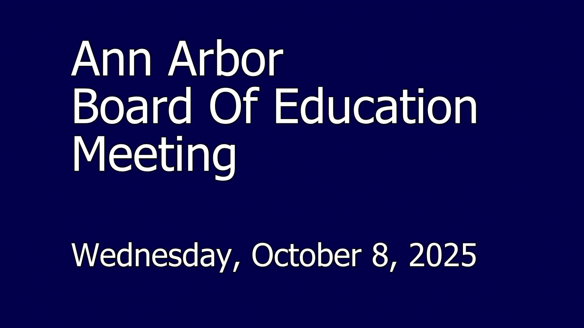 Thumbnail image for Board of Education Meeting 10/8/25