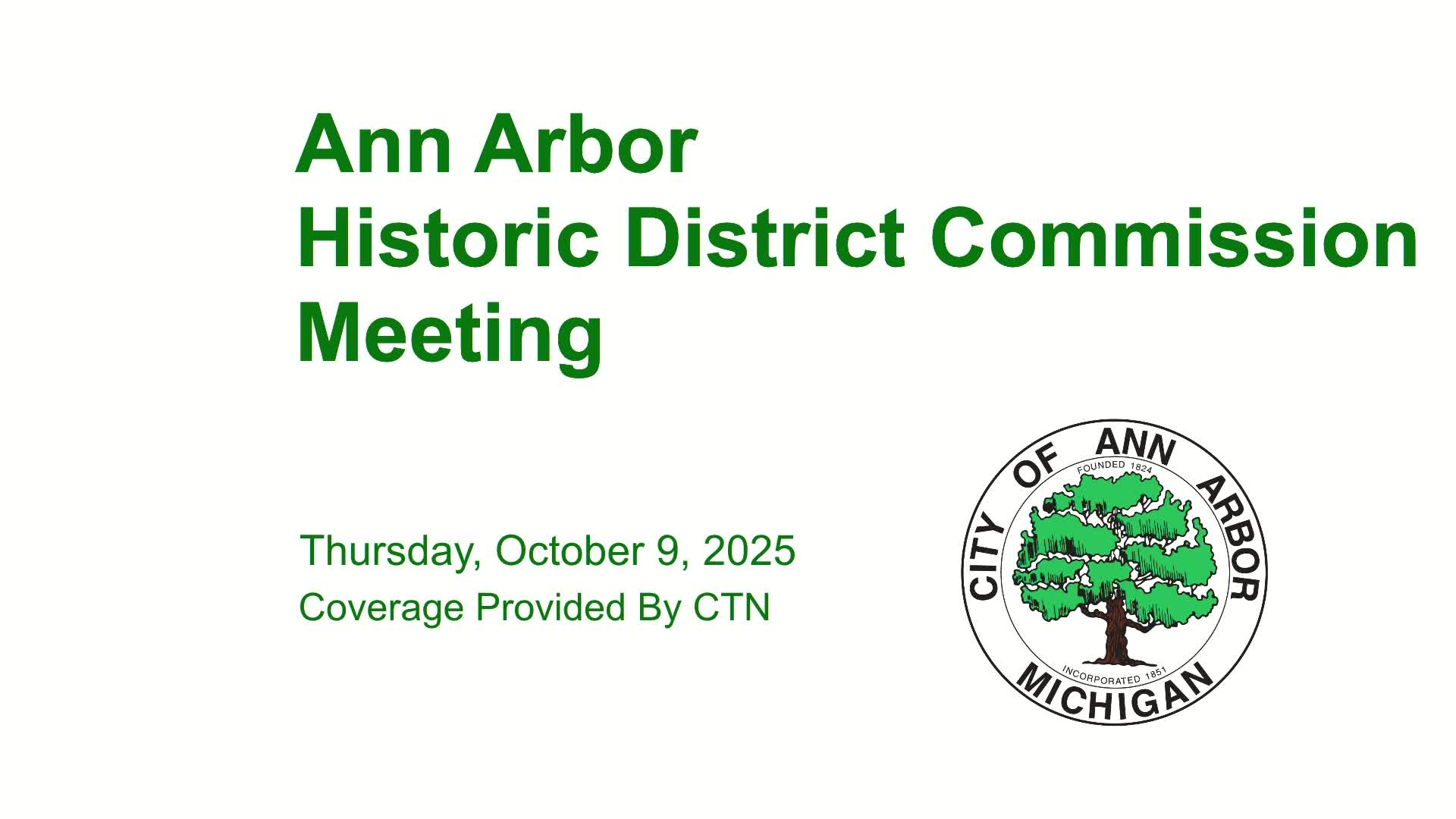 Thumbnail image for Historic District Commission Meeting 10/9/25