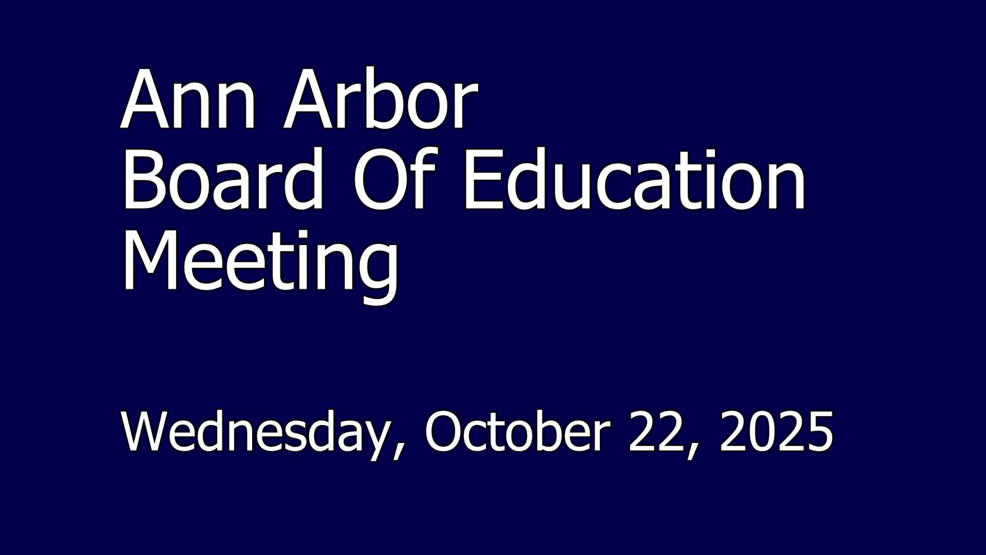 Thumbnail image for Board of Education Meeting 10/22/25