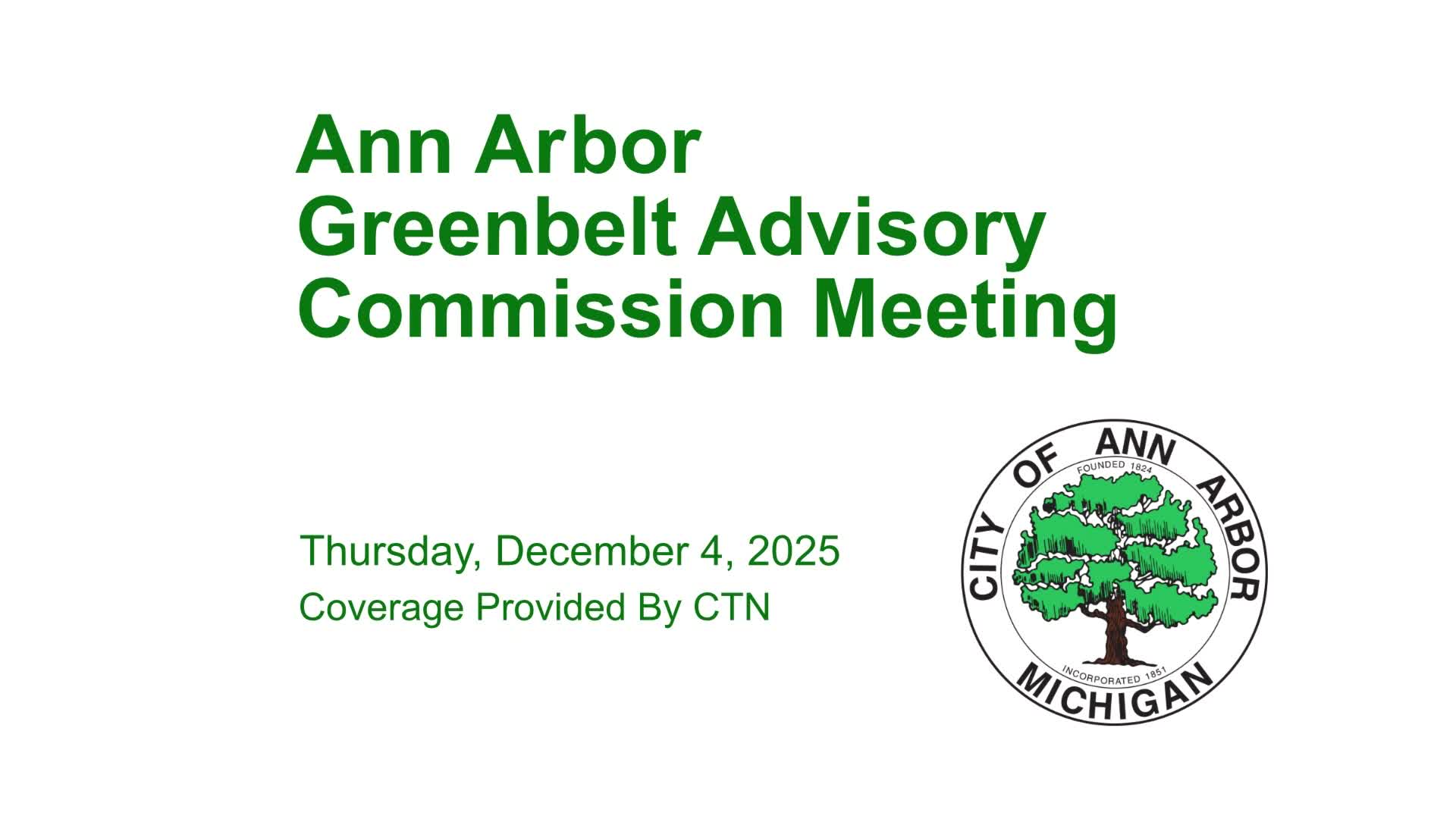 Thumbnail image for Greenbelt Advisory Commission Meeting 12/4/25