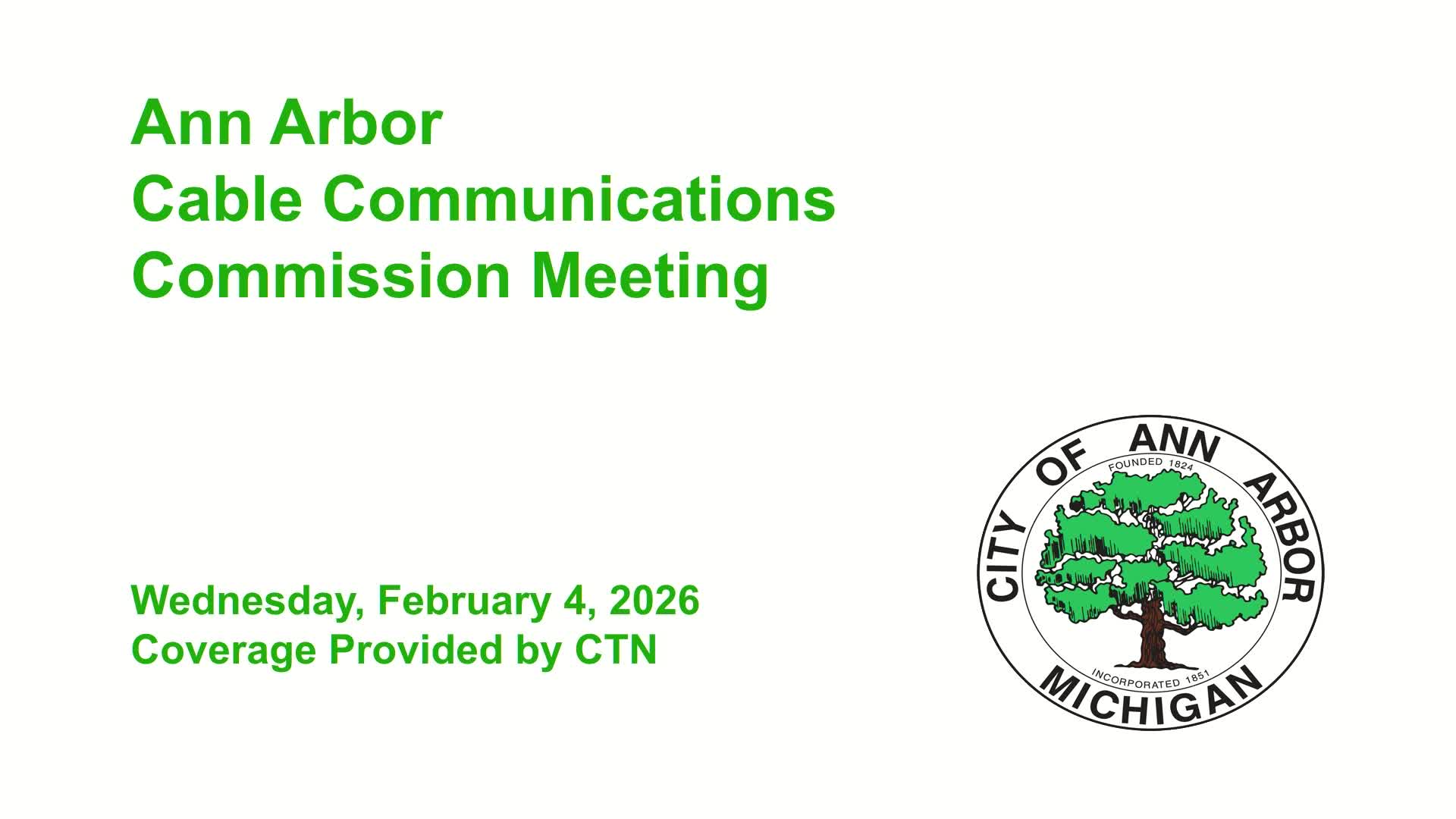 Cable Communications Commission Meeting 2/4/26